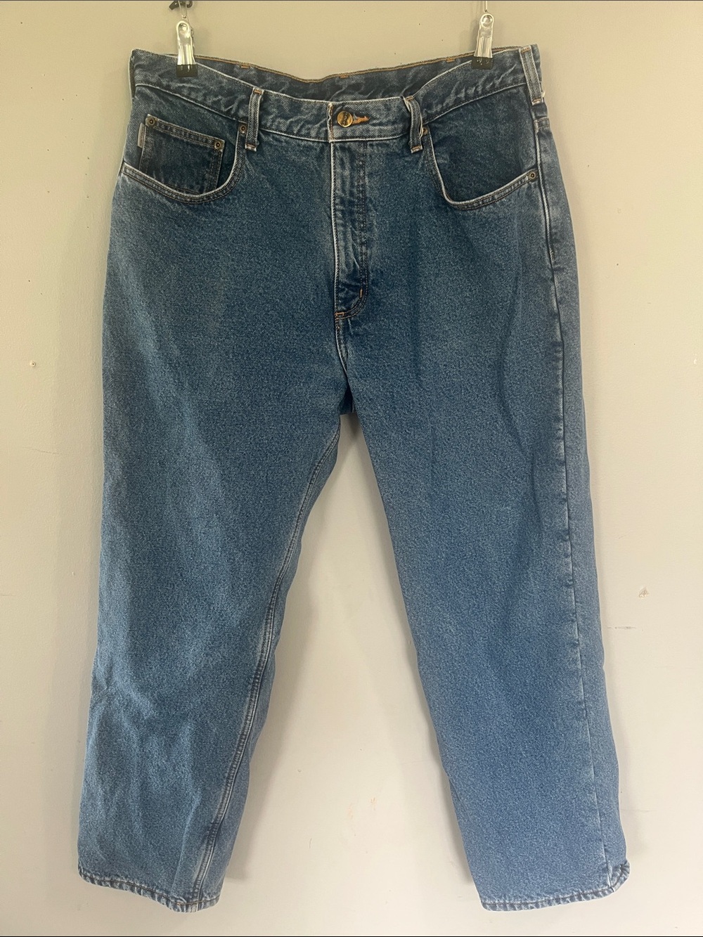 Carhartt Men's Relaxed Blue Lined Denim Jeans 38x30